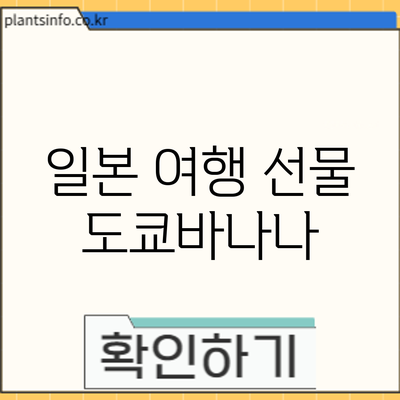 일본 여행 선물: 도쿄바나나
