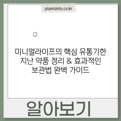 미니멀라이프의 핵심: 유통기한 지난 약품 정리 & 효과적인 보관법 완벽 가이드