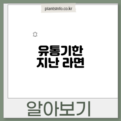 유통기한 지난 라면