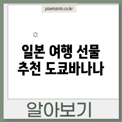 일본 여행 선물 추천: 도쿄바나나