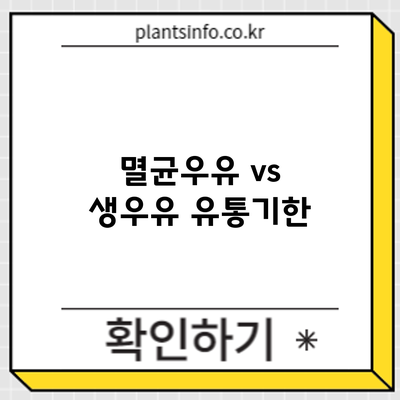 멸균우유 vs 생우유: 유통기한