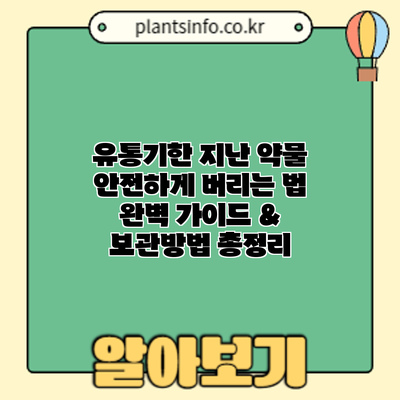 유통기한 지난 약물 안전하게 버리는 법: 완벽 가이드 & 보관방법 총정리