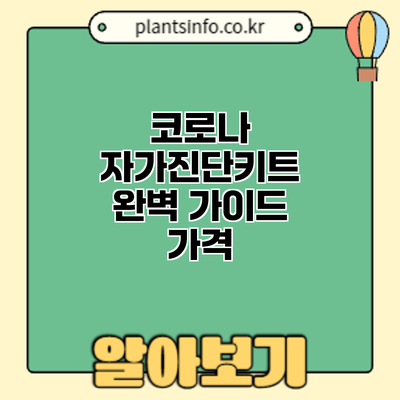 코로나 자가진단키트 완벽 가이드: 가격