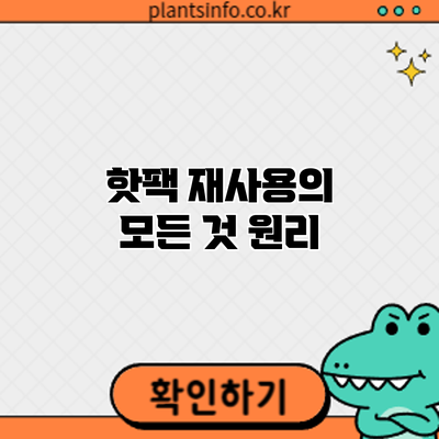 핫팩 재사용의 모든 것: 원리