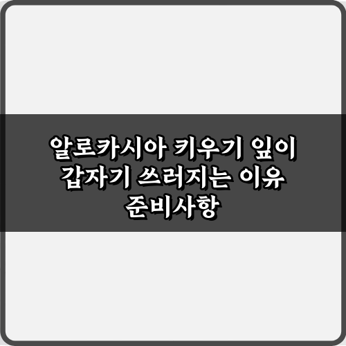 알로카시아 키우기 잎이 갑자기 쓰러지는 이유? 4가지 해결 비법
