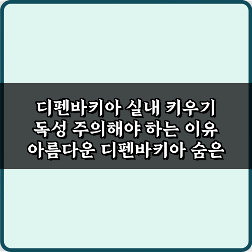 디펜바키아 실내 키우기 독성 주의해야 하는 이유 5가지 완벽 정리