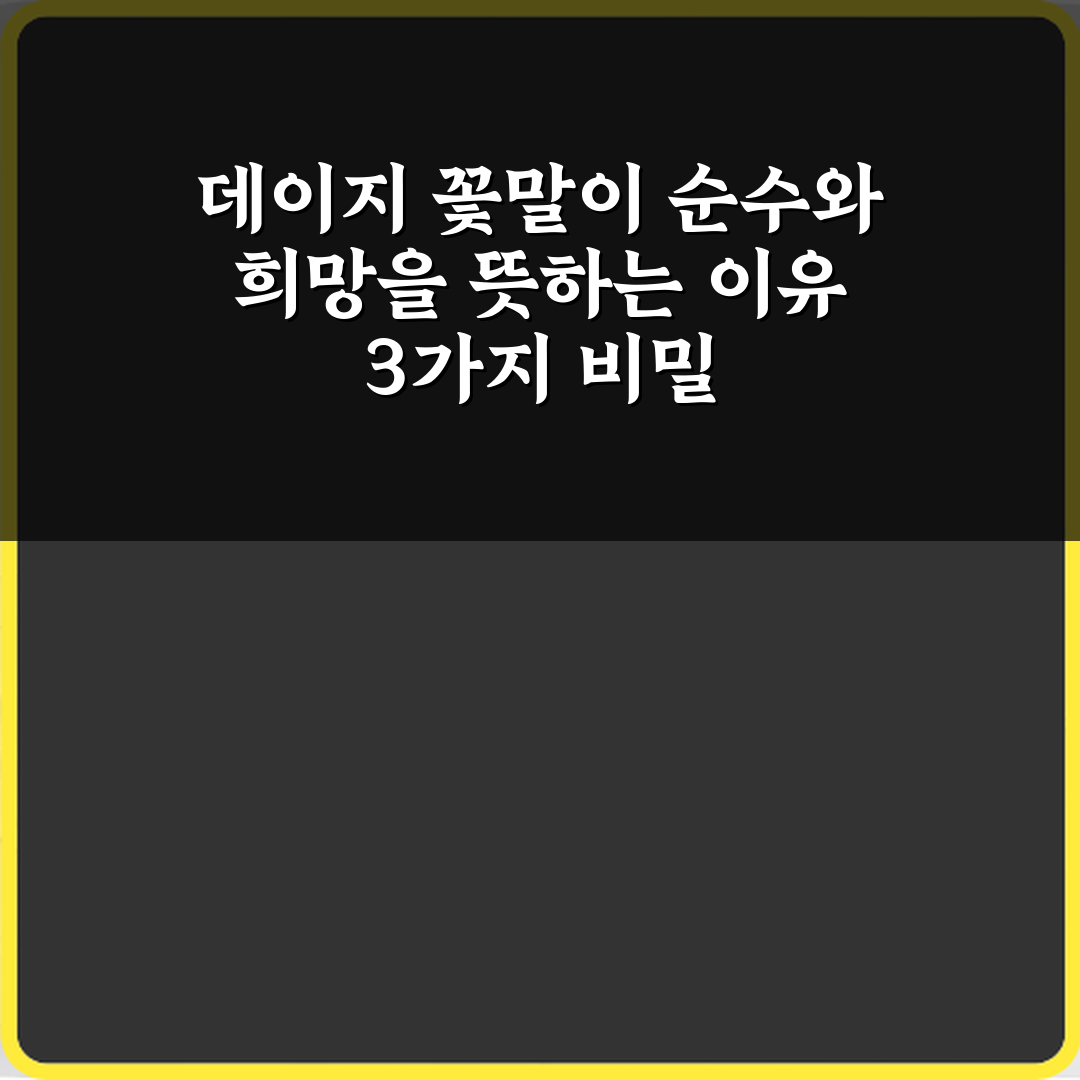 데이지 꽃말이 순수와 희망을 뜻하는 이유 3가지 비밀