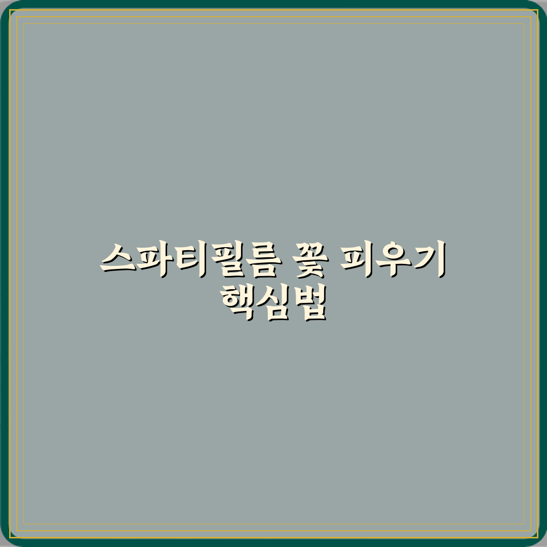 스파티필름 실내 키우기 꽃 피는 조건 정리 심층분석: 7가지 핵심 포인트